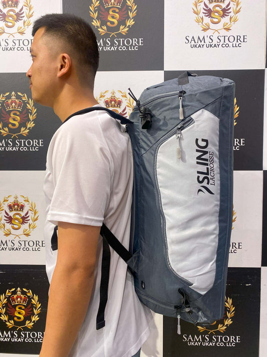 Sling Lacrosse Grey & White 3-Way Sports Backpack Bag – Travel & Gym Use