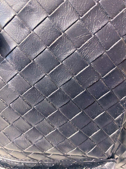 Woven Black Leather Backpack – Stylish & Unisex