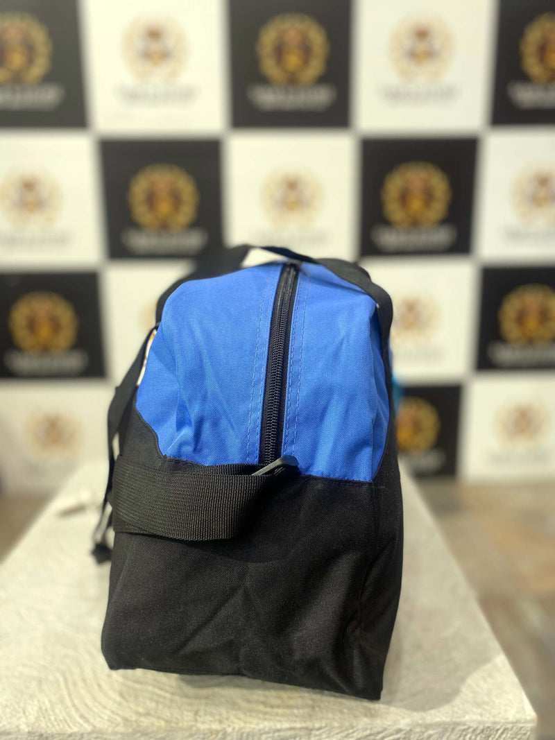 Champion Duffle Bag in Black & Blue – Unisex Gym & Travel Bag