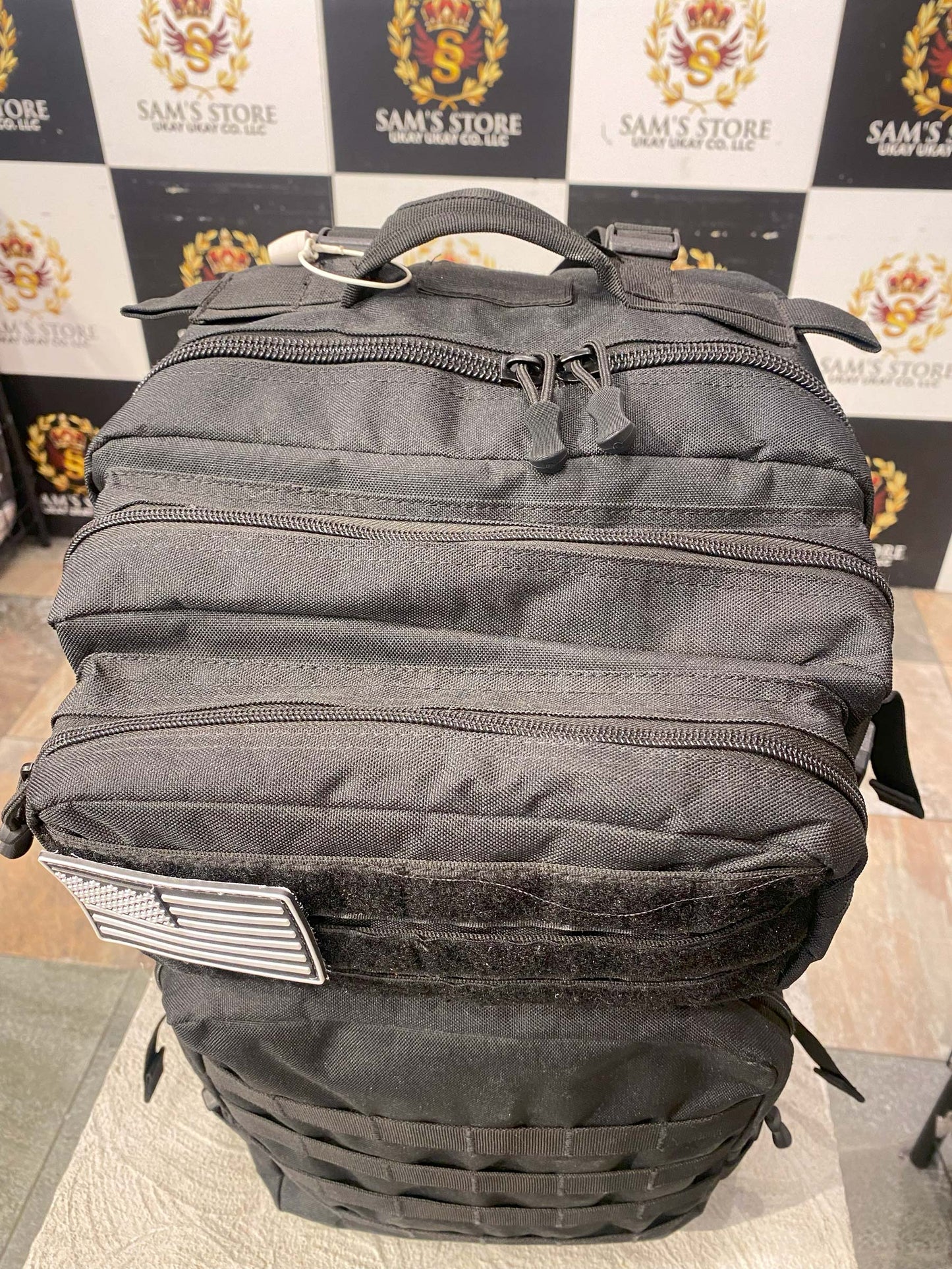 Tactical Unisex Backpack – Heavy-Duty Black Gear Bag with Chest Buckle & Side Pockets