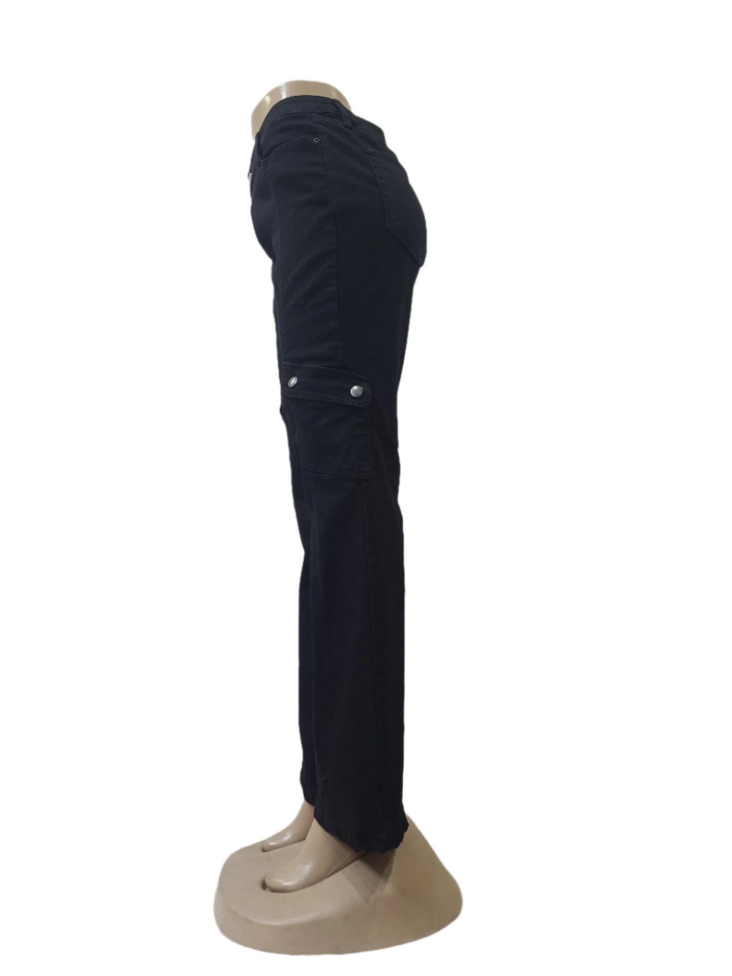 Vanilla Star Unisex Black Flared Cargo Pants – Size Small