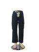 Fashion unisex black cargo pants with drawstring waist and flap pockets – size small