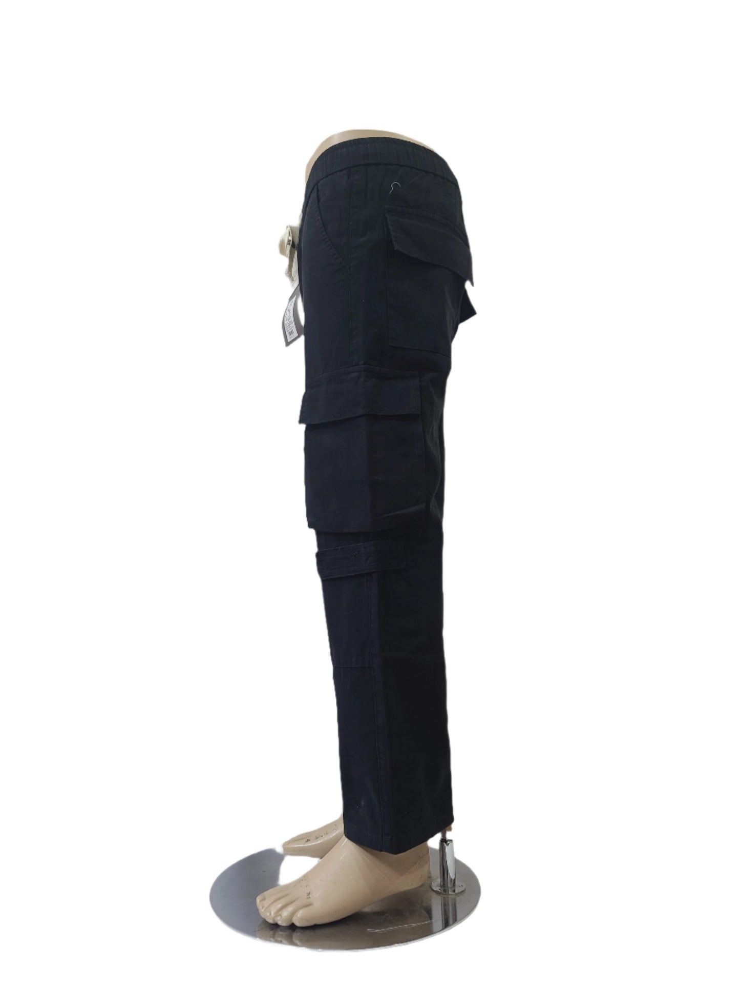 Fashion Unisex Black Drawstring Cargo Pants – Size Medium