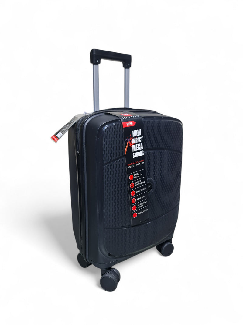 20-Inch Black Hard Shell Trolley Bag – Dubai Power – Lightweight Travel Luggage