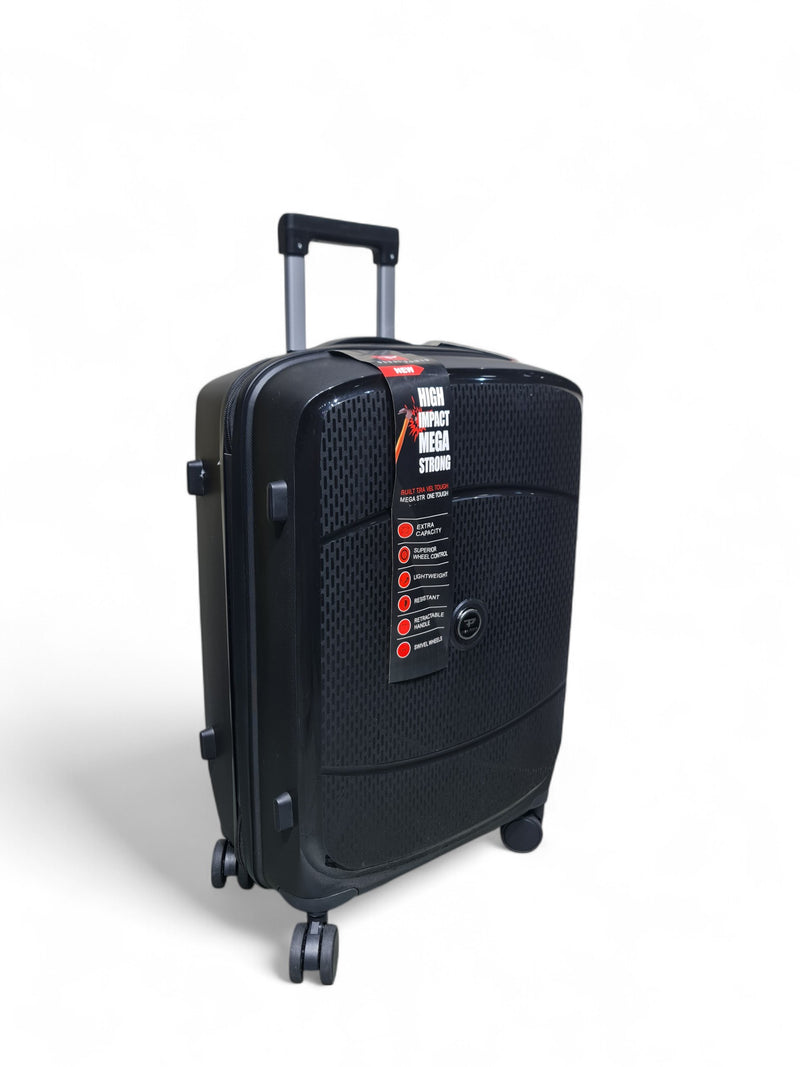 24-Inch Black Trolley Bag – Dubai Power – Medium Hard Shell Luggage