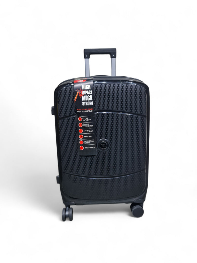 24-Inch Black Trolley Bag – Dubai Power – Medium Hard Shell Luggage