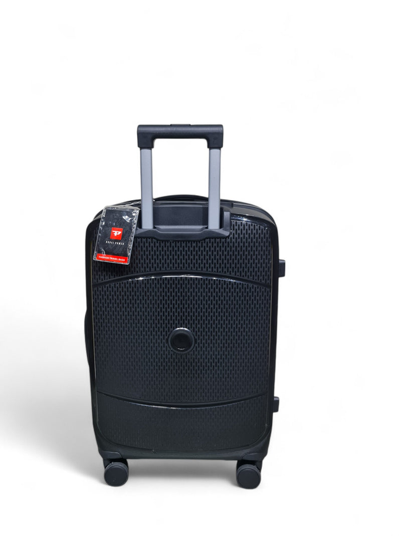 24-Inch Black Trolley Bag – Dubai Power – Medium Hard Shell Luggage