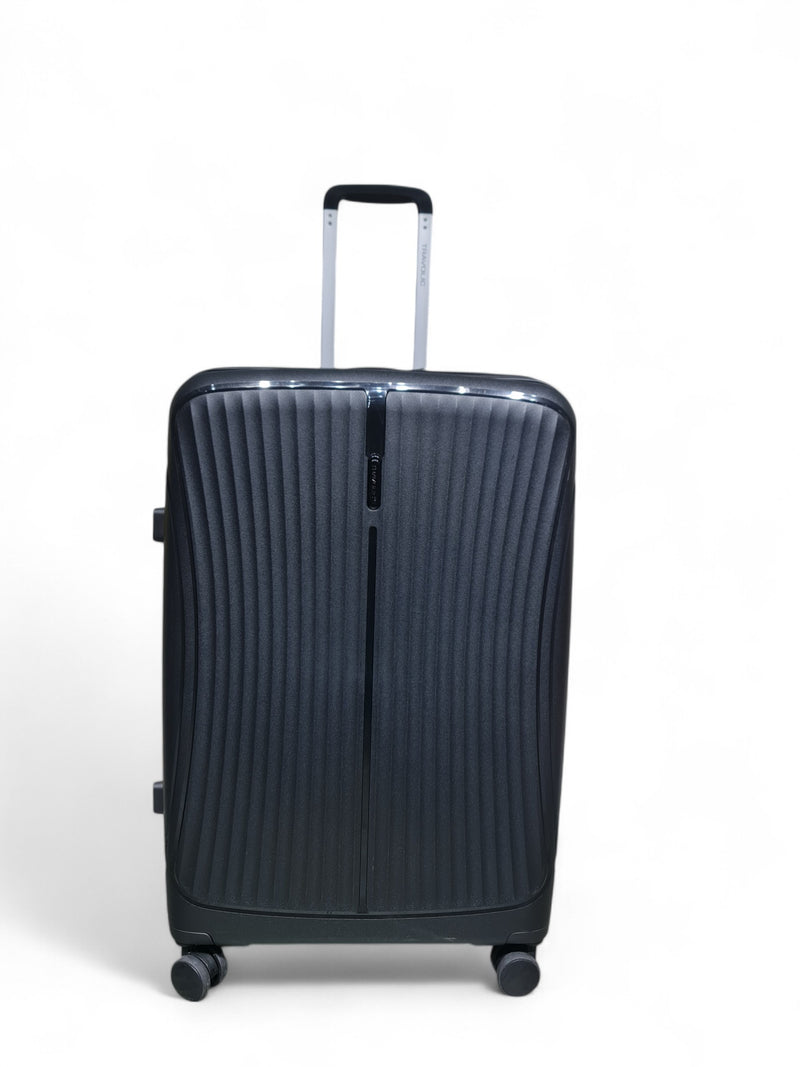 28-Inch Expandable Hard Shell Trolley Bag – Double Zipper – Black