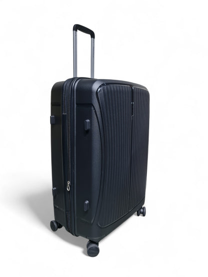 28-Inch Expandable Hard Shell Trolley Bag – Double Zipper – Black