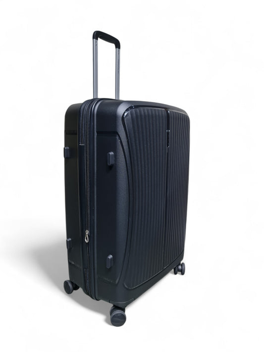 28-Inch Expandable Hard Shell Trolley Bag – Double Zipper – Black