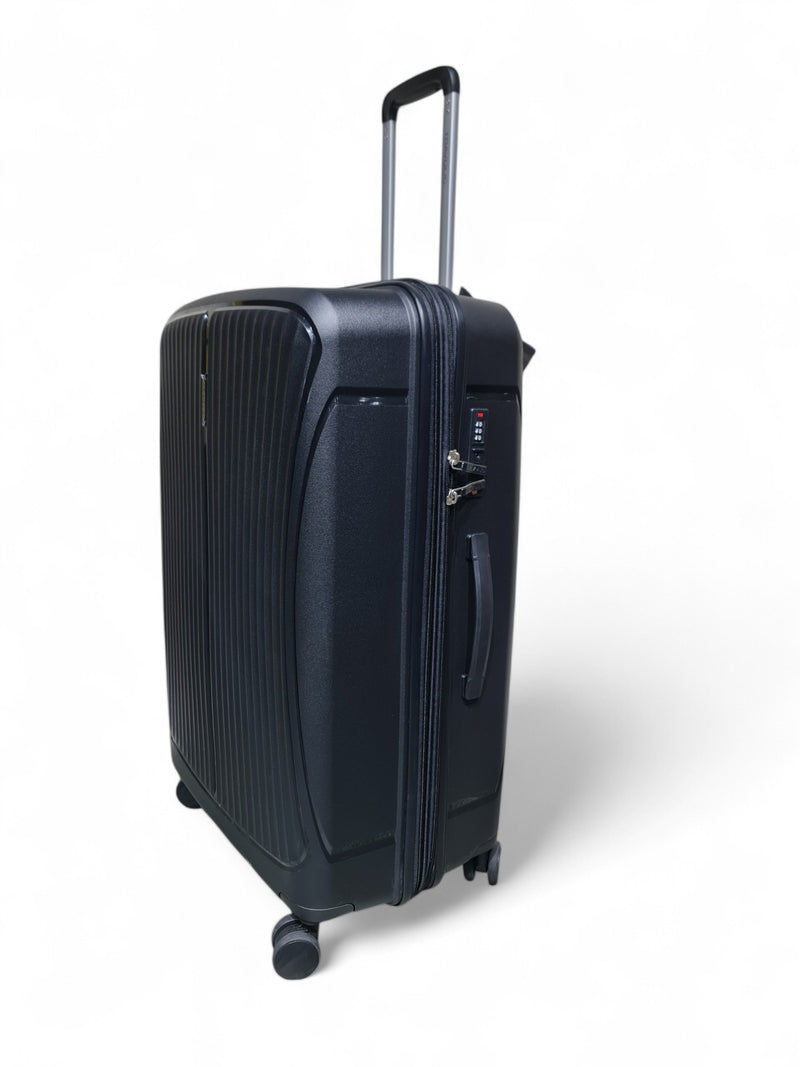 28-Inch Expandable Hard Shell Trolley Bag – Double Zipper – Black
