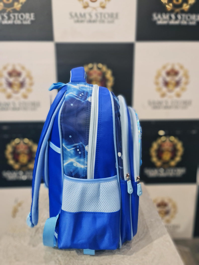 Blue Bunny Cartoon School Bag Set – 3-in-1 Backpack, Lunch Bag & Pencil Case