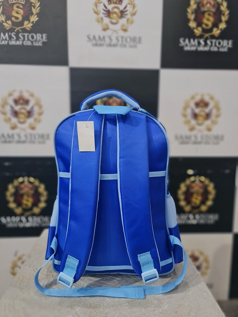 Blue Bunny Cartoon School Bag Set – 3-in-1 Backpack, Lunch Bag & Pencil Case