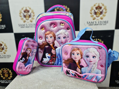 Frozen 3-Piece School Bag Set for Girls – Backpack, Lunch Bag & Pencil Case