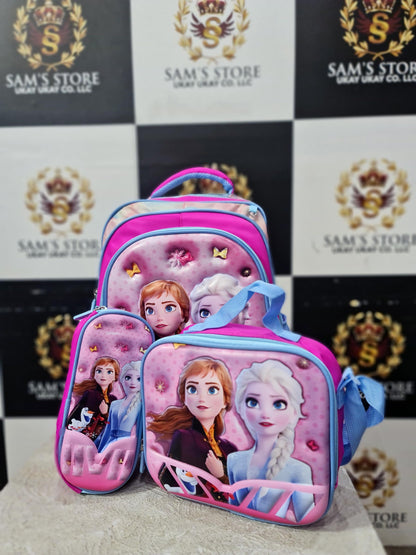 Frozen 3-Piece School Bag Set for Girls – Backpack, Lunch Bag & Pencil Case