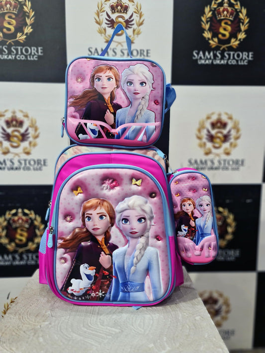 Frozen 3-Piece School Bag Set for Girls – Backpack, Lunch Bag & Pencil Case