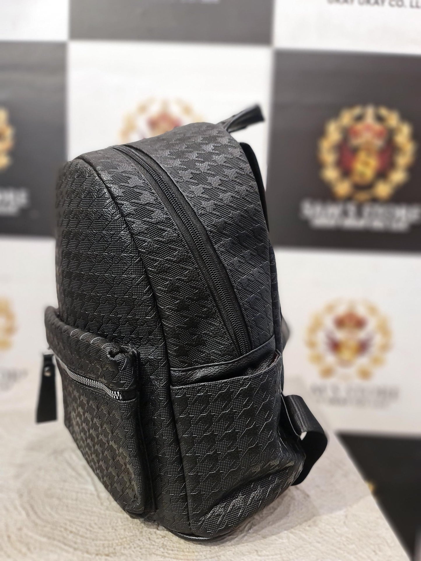 Mini Black Faux Leather Backpack for Ladies – Chic & Compact Design