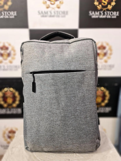Grey Laptop Backpack with USB Charging – Minimal & Smart Design