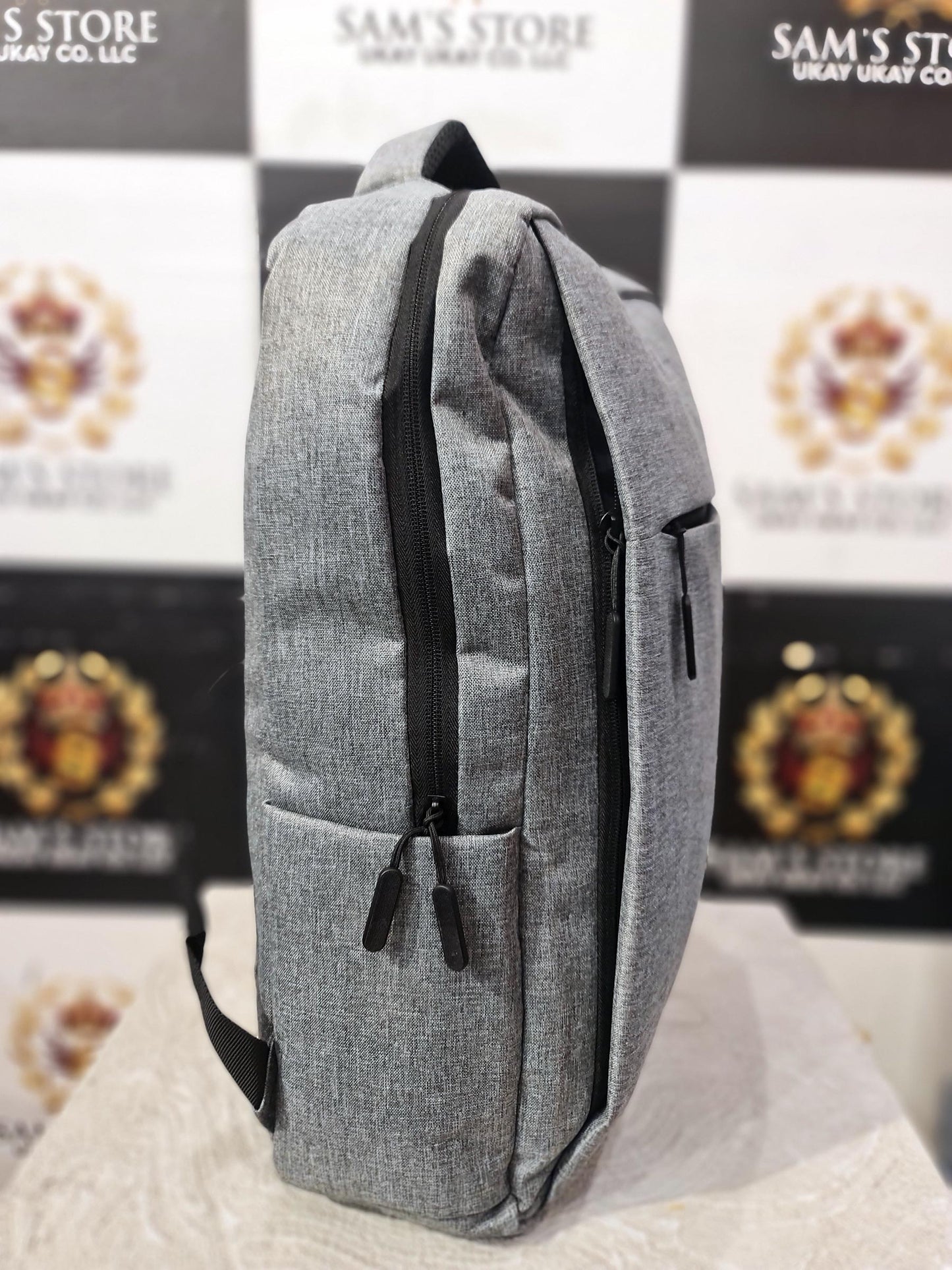 Grey Laptop Backpack with USB Charging – Minimal & Smart Design