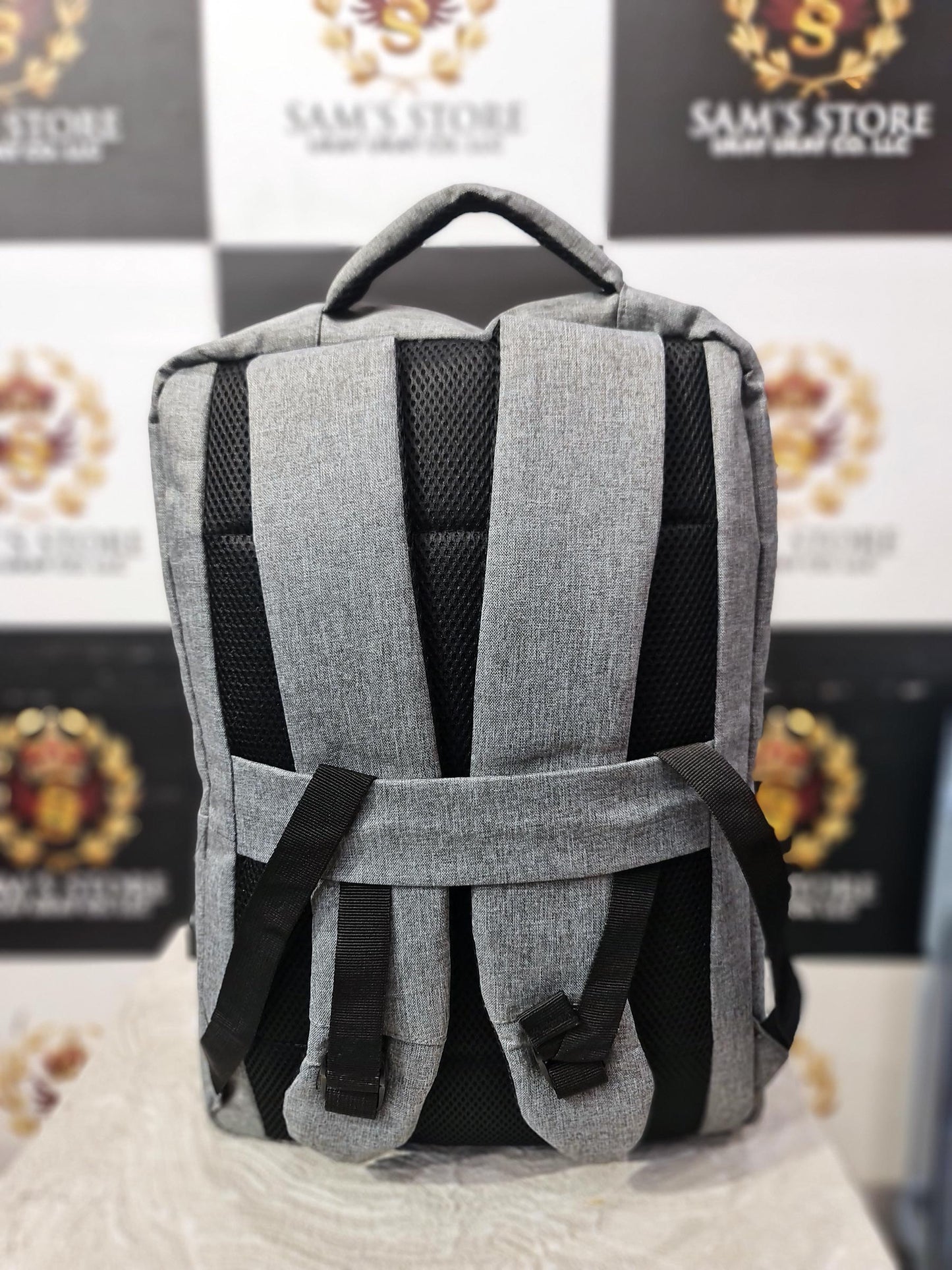 Grey Laptop Backpack with USB Charging – Minimal & Smart Design