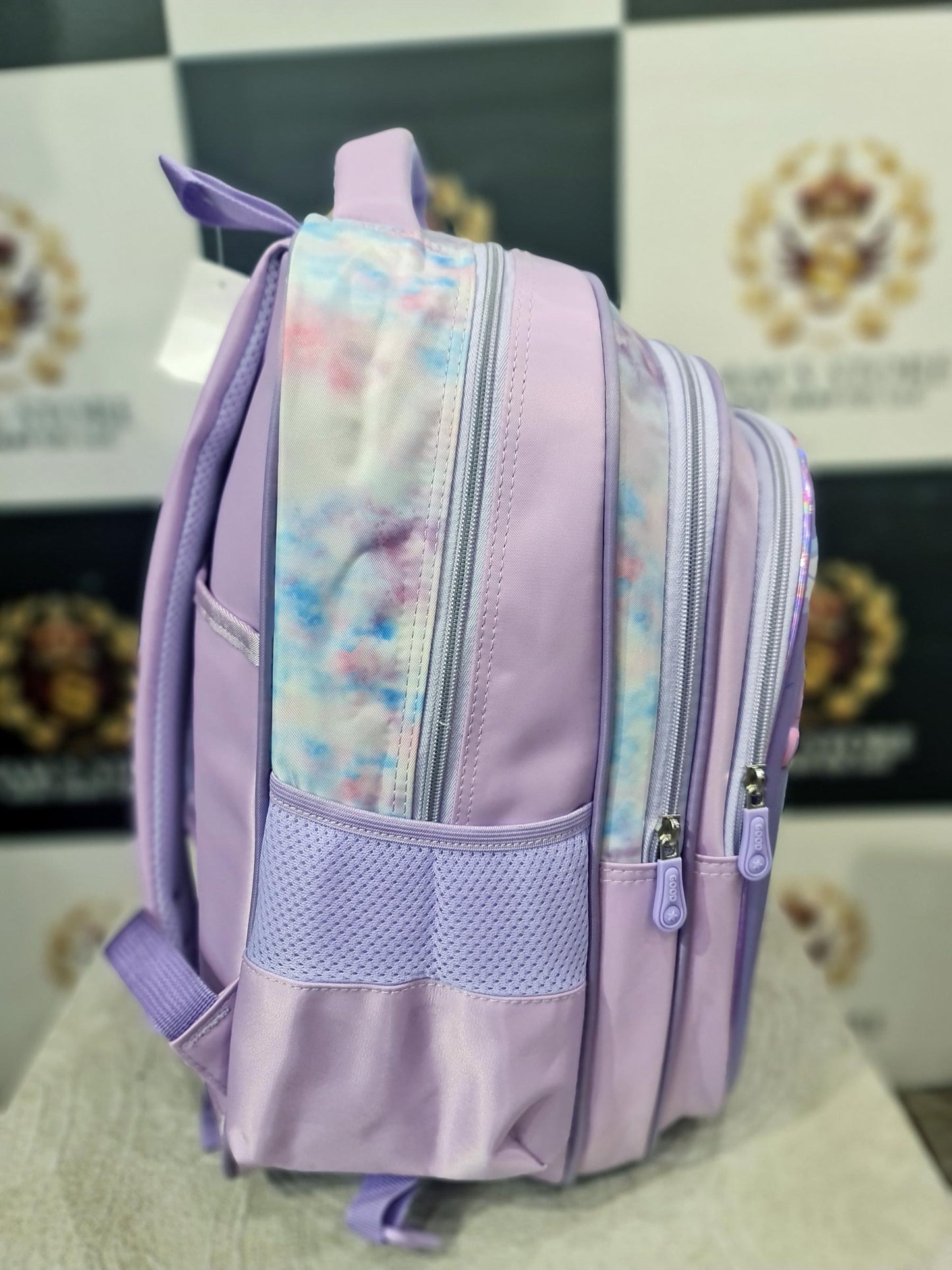 Princess Girl School Bag Set – 3 Pcs (Backpack + Lunch + Pencil Case) – Purple