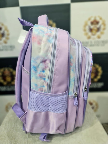 Princess Girl School Bag Set – 3 Pcs (Backpack + Lunch + Pencil Case) – Purple