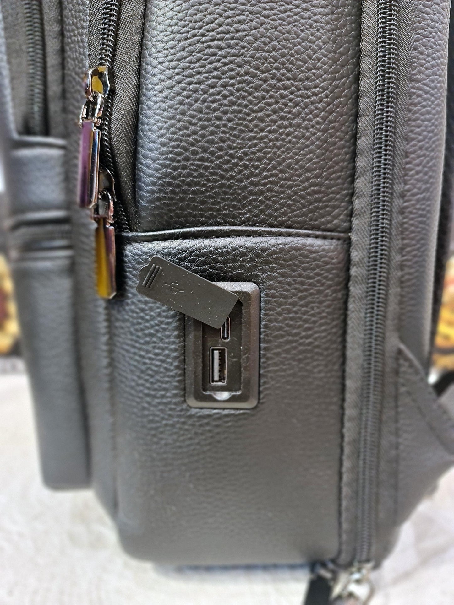 Premium Black Tech Backpack with USB & Type-C – Laptop + Gadget Ready