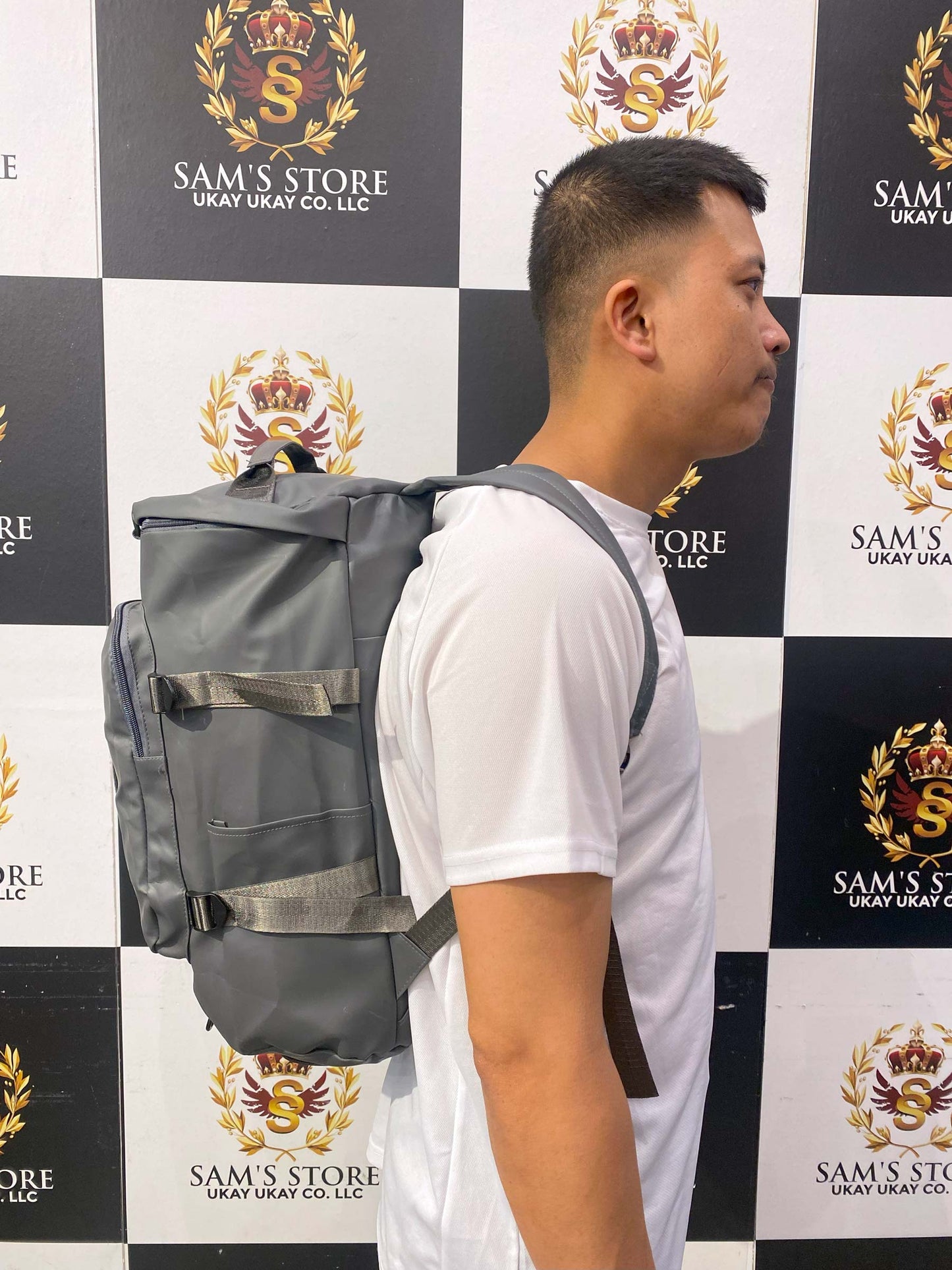 Convertible Grey Duffle Backpack – 3-Way Travel Bag