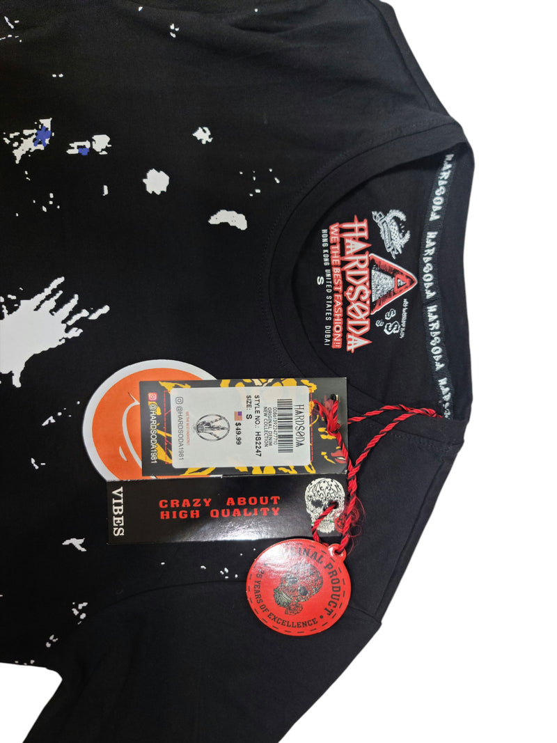 Hard Soda Black Graphic Unisex T-Shirt with World City Print – Cotton Street Tee