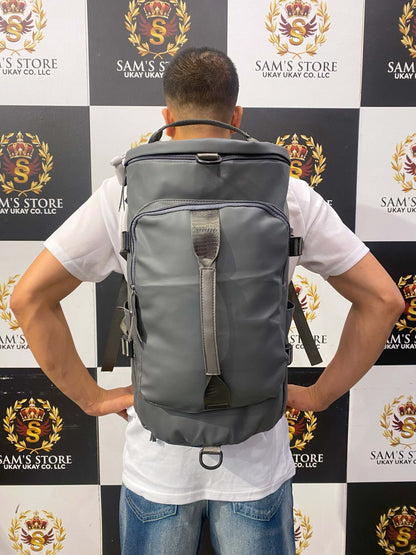 Convertible Grey Duffle Backpack – 3-Way Travel Bag
