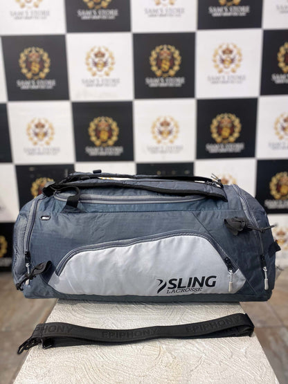 Sling Lacrosse Grey & White 3-Way Sports Backpack Bag – Travel & Gym Use