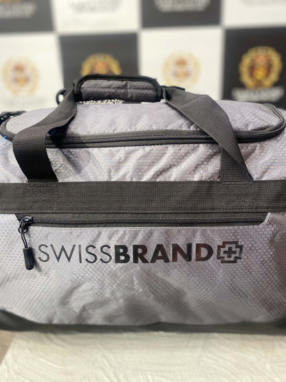 SWISSBRAND Grey & Black Large Travel Duffle Bag – Unisex Gym & Sports Bag