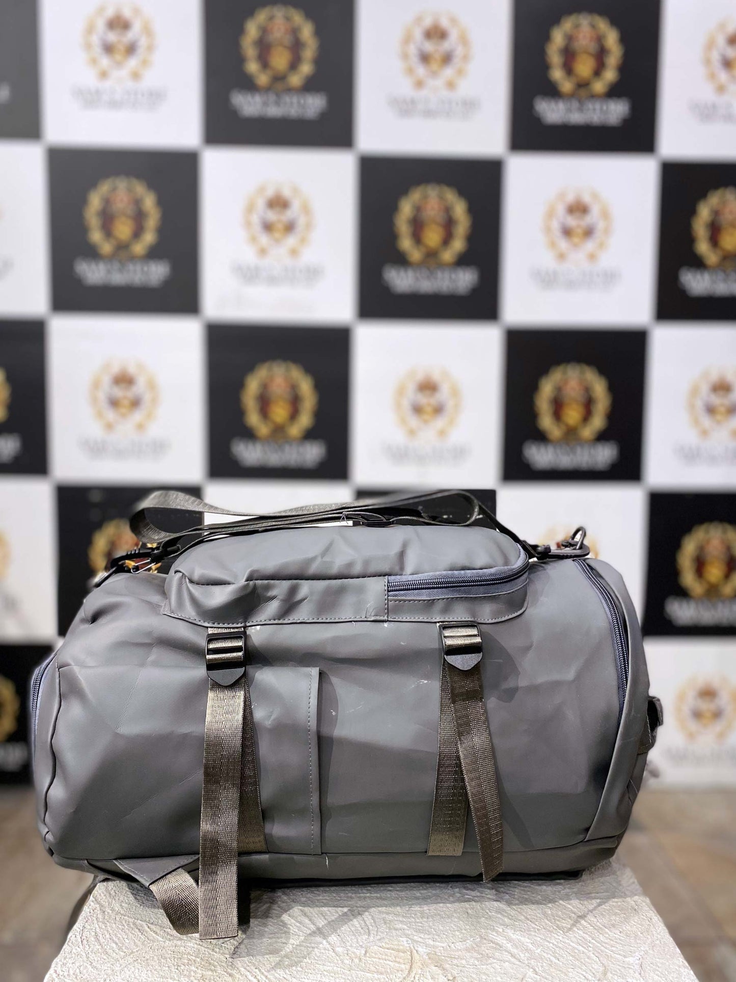 Convertible Grey Duffle Backpack – 3-Way Travel Bag