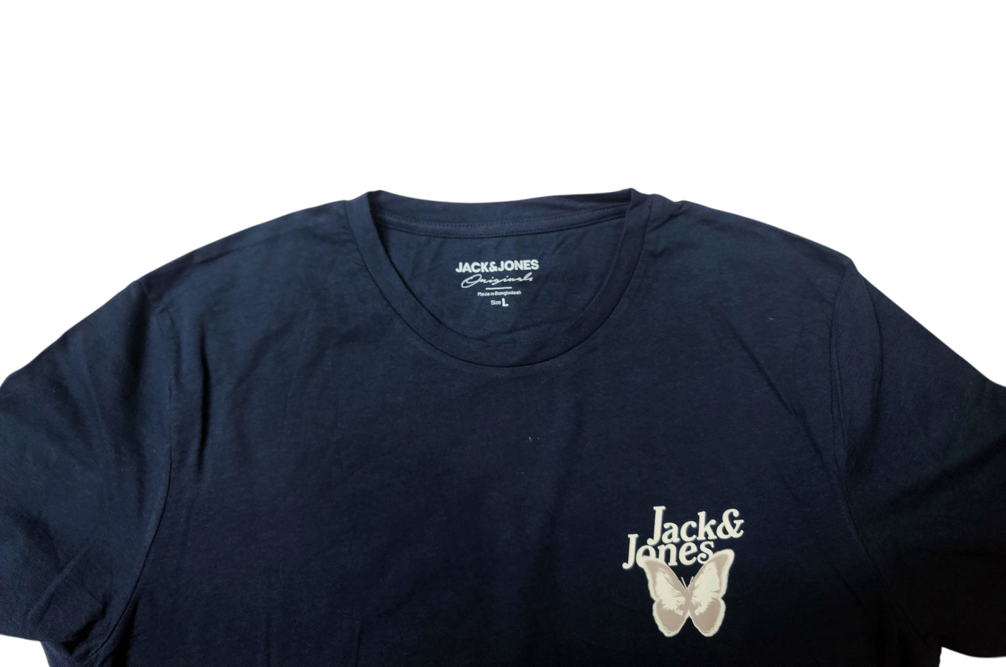 Jack & Jones Unisex Blue Butterfly Logo T-Shirt – Size L