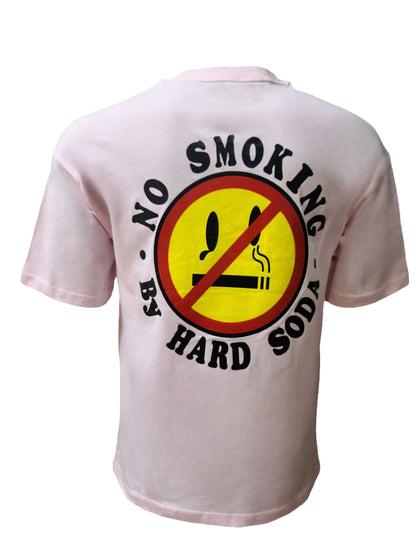 Unisex Pink Graphic T-Shirt – “No Smoking by Hard Soda” Design (M)