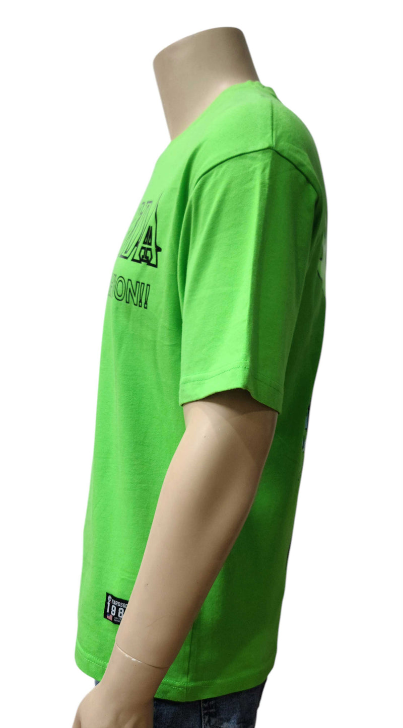 HardSoda Green Cartoon Surf Print Unisex T-Shirt – Size M