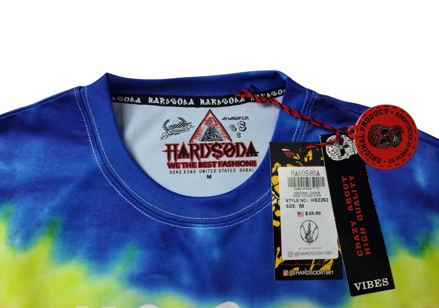 HardSoda Tie-Dye Graphic Unisex T-Shirt – Peace Weed & Love Print