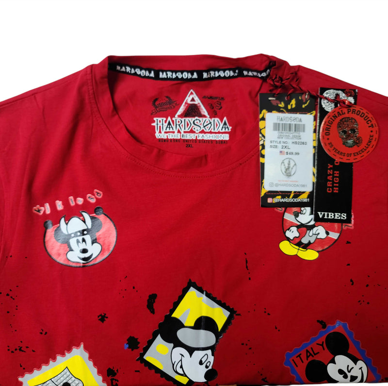 HardSoda Red Cartoon Stamp Graphic Unisex T-Shirt – 1981 Edition