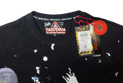 HardSoda Unisex Paint Splash Graphic Black T-Shirt – 2XL