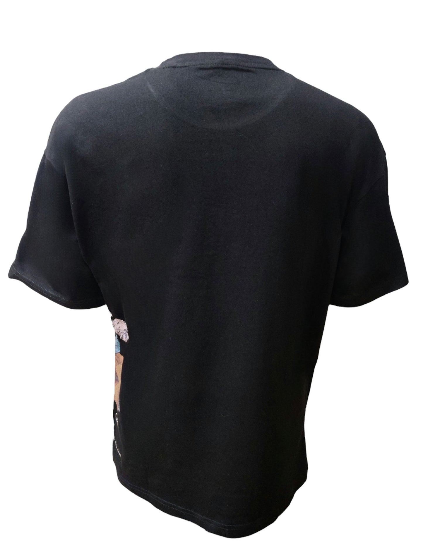 Back view – plain black HardSoda cotton t-shirt – 2XL