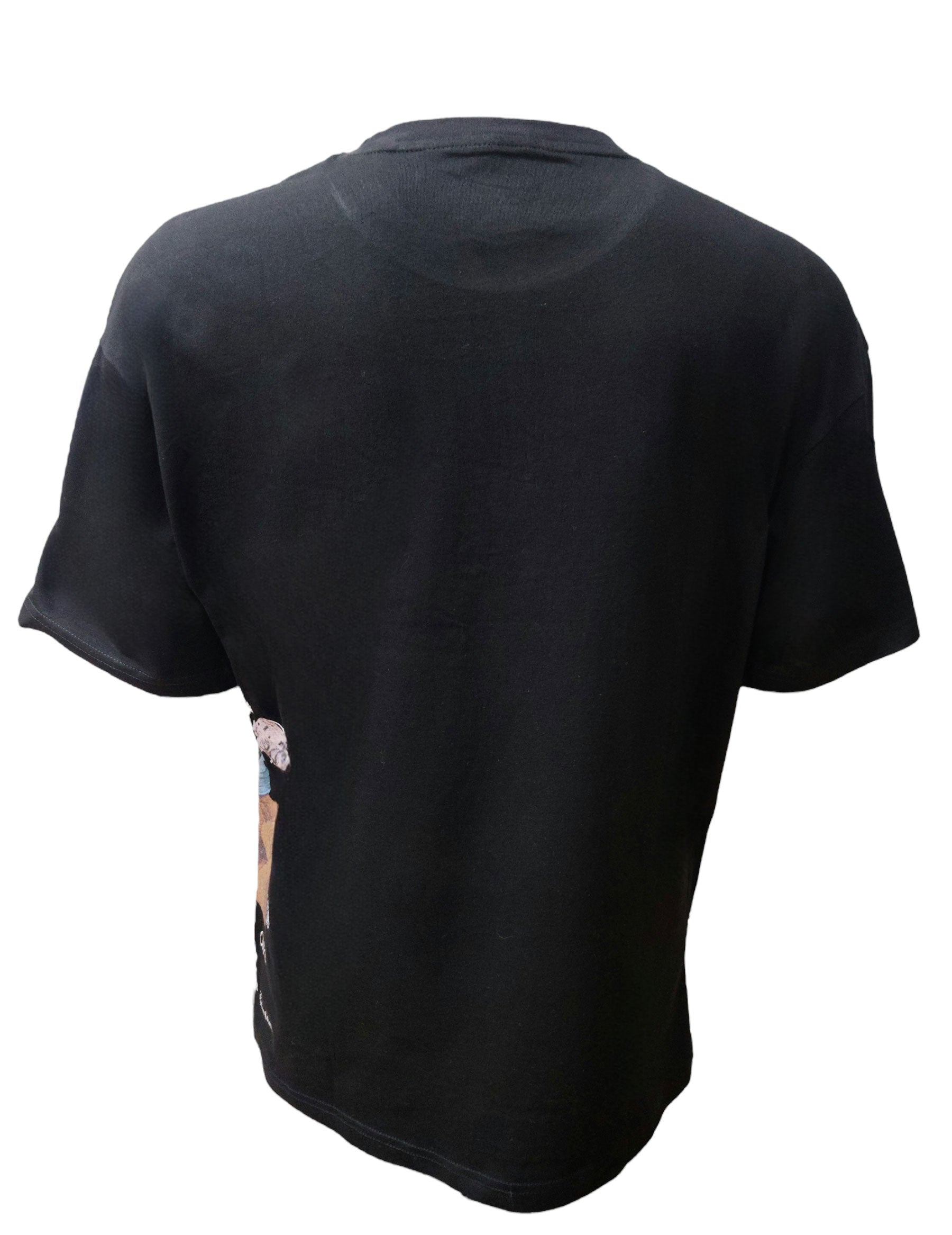 Back view – plain black HardSoda cotton t-shirt – 2XL
