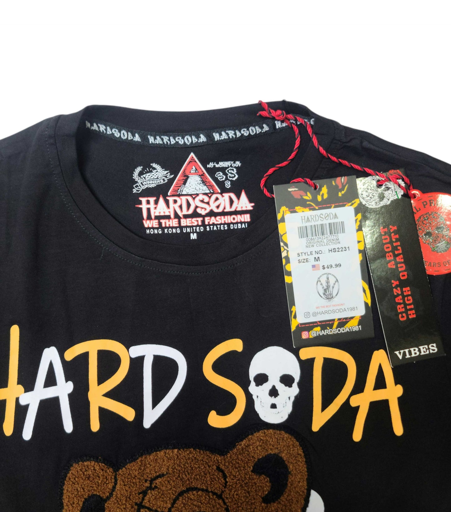 HardSoda Unisex Teddy Graphic Black T-Shirt – Medium