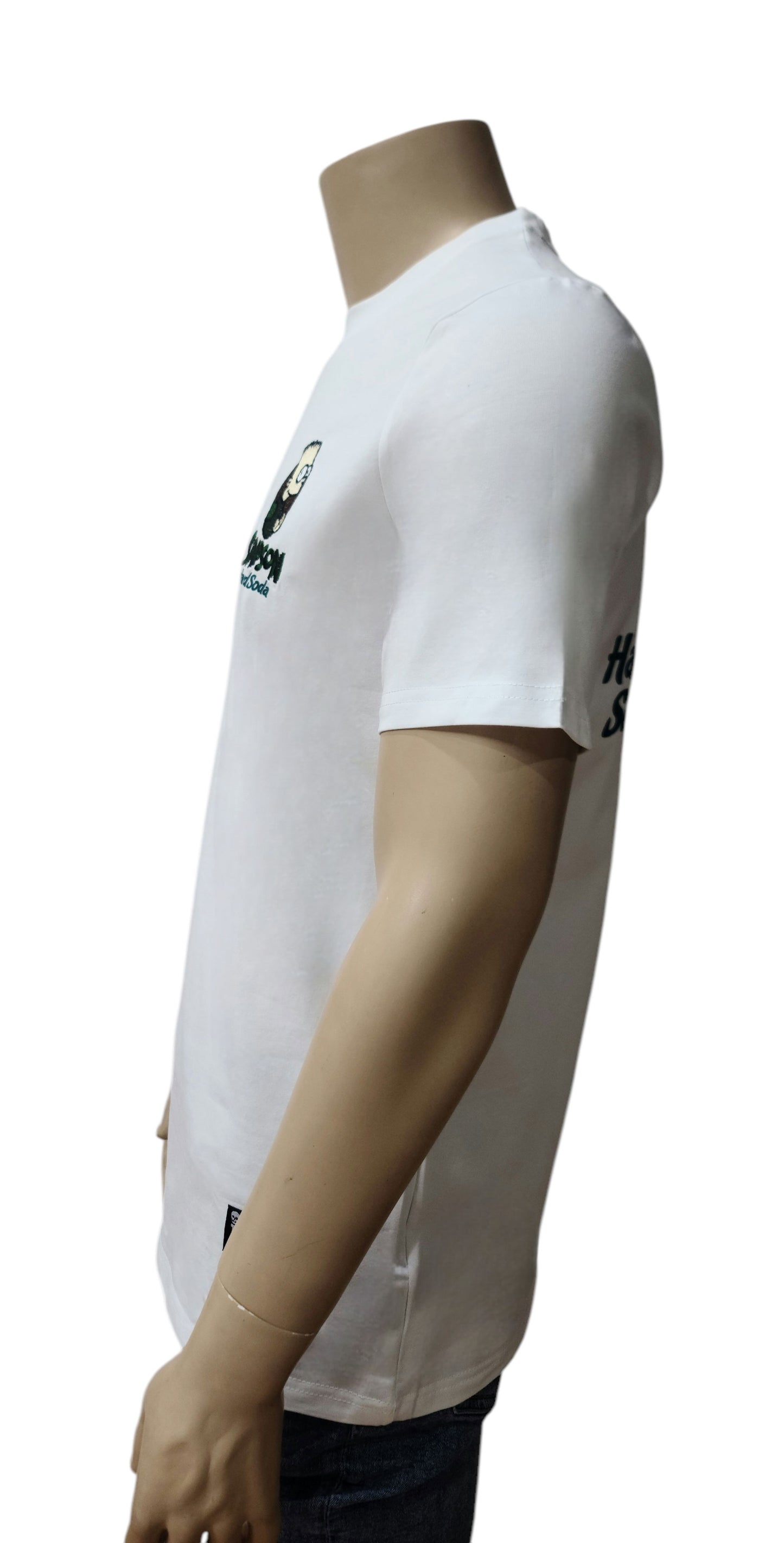 Unisex Cartoon Graphic White Cotton T-Shirt – HardSoda Play Series (XL)