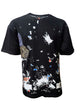 HardSoda unisex black t-shirt with white handprint and paint splash front graphic – 2XL size