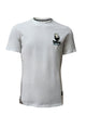 White unisex t-shirt with cartoon boy and bold back print – HardSoda XL