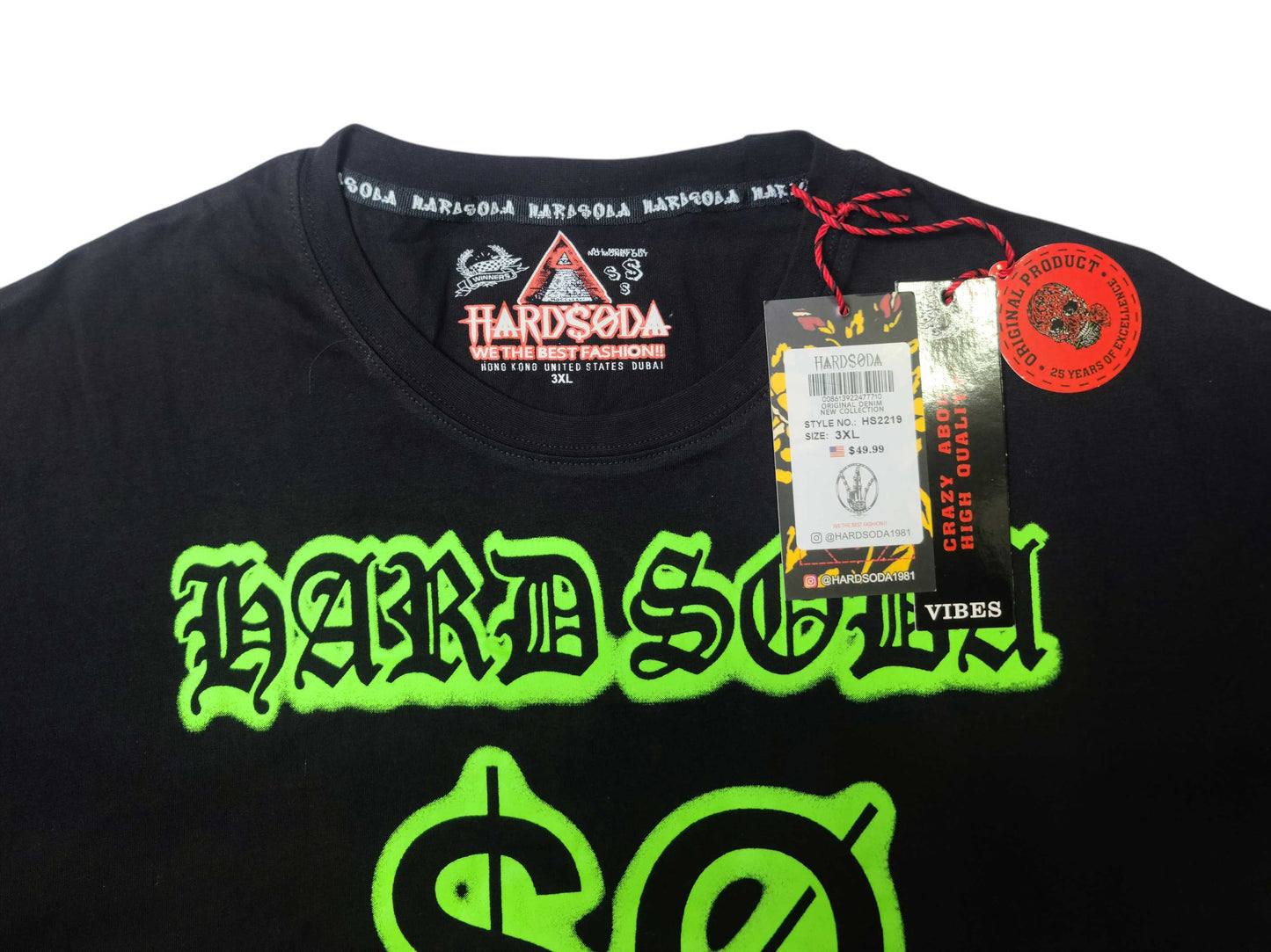 HardSoda Unisex Neon Graphic T-Shirt – Black (3XL)