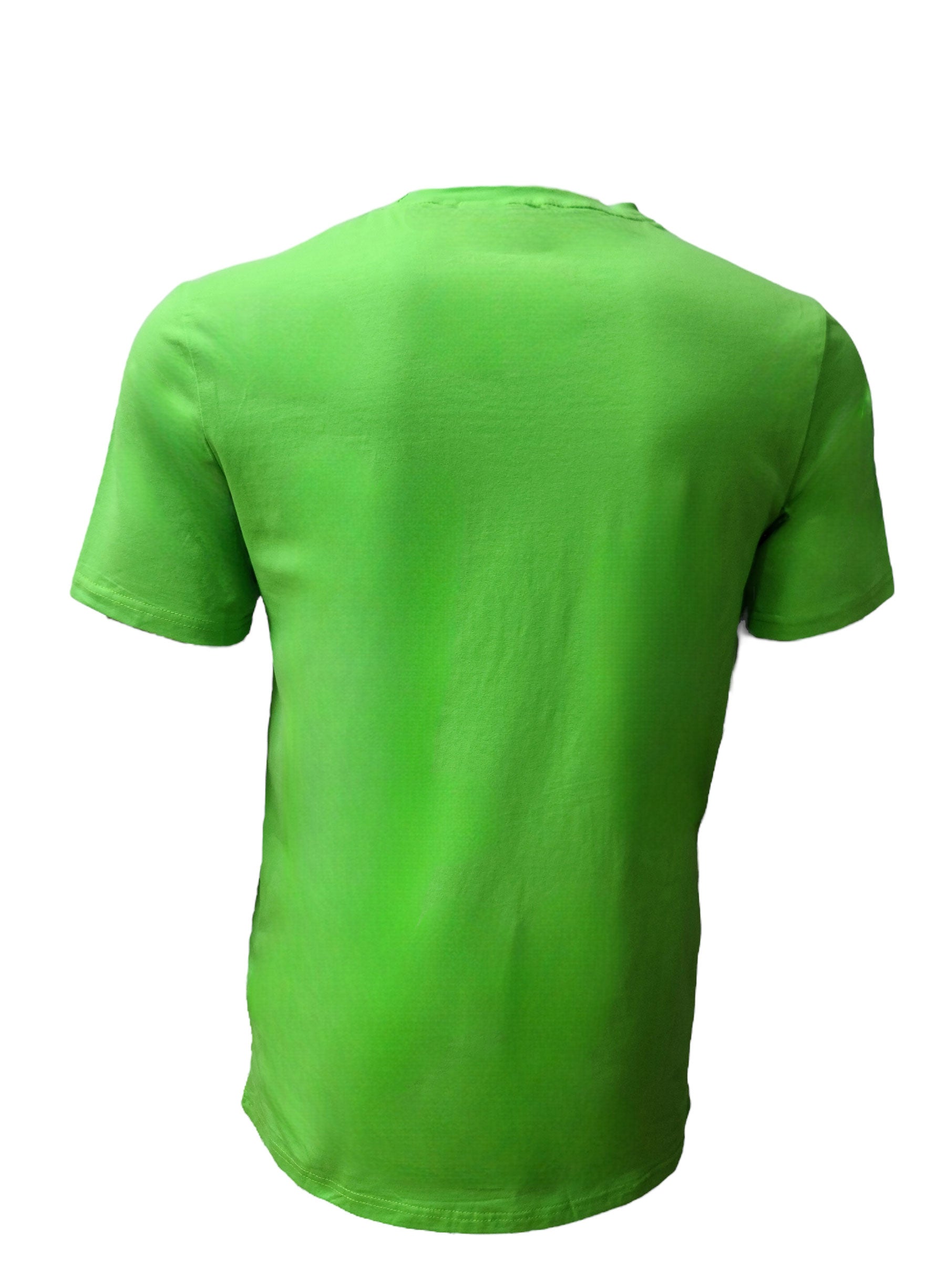 Back view of plain green cotton T-shirt – Hardsoad