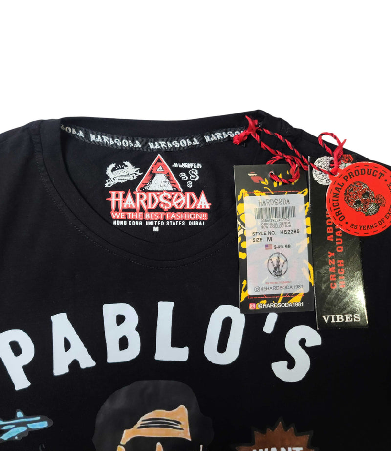 HardSoda Pablo’s EscoBar Graphic Unisex T-Shirt – Black Cotton Tee
