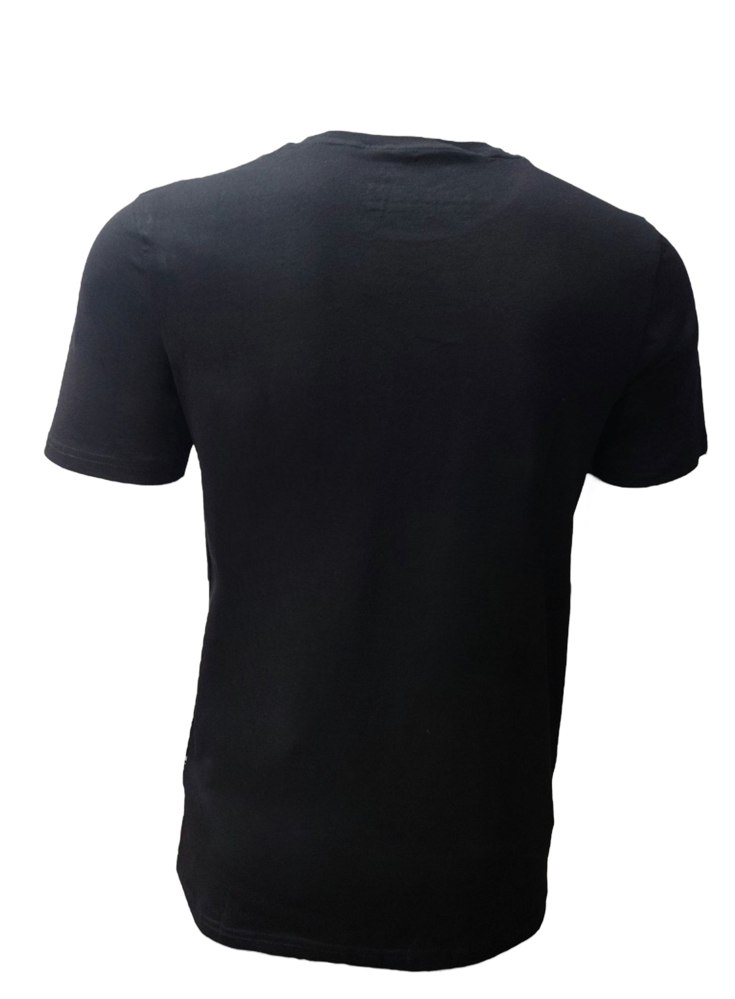 Plain black back view of HardSoda unisex cotton t-shirt