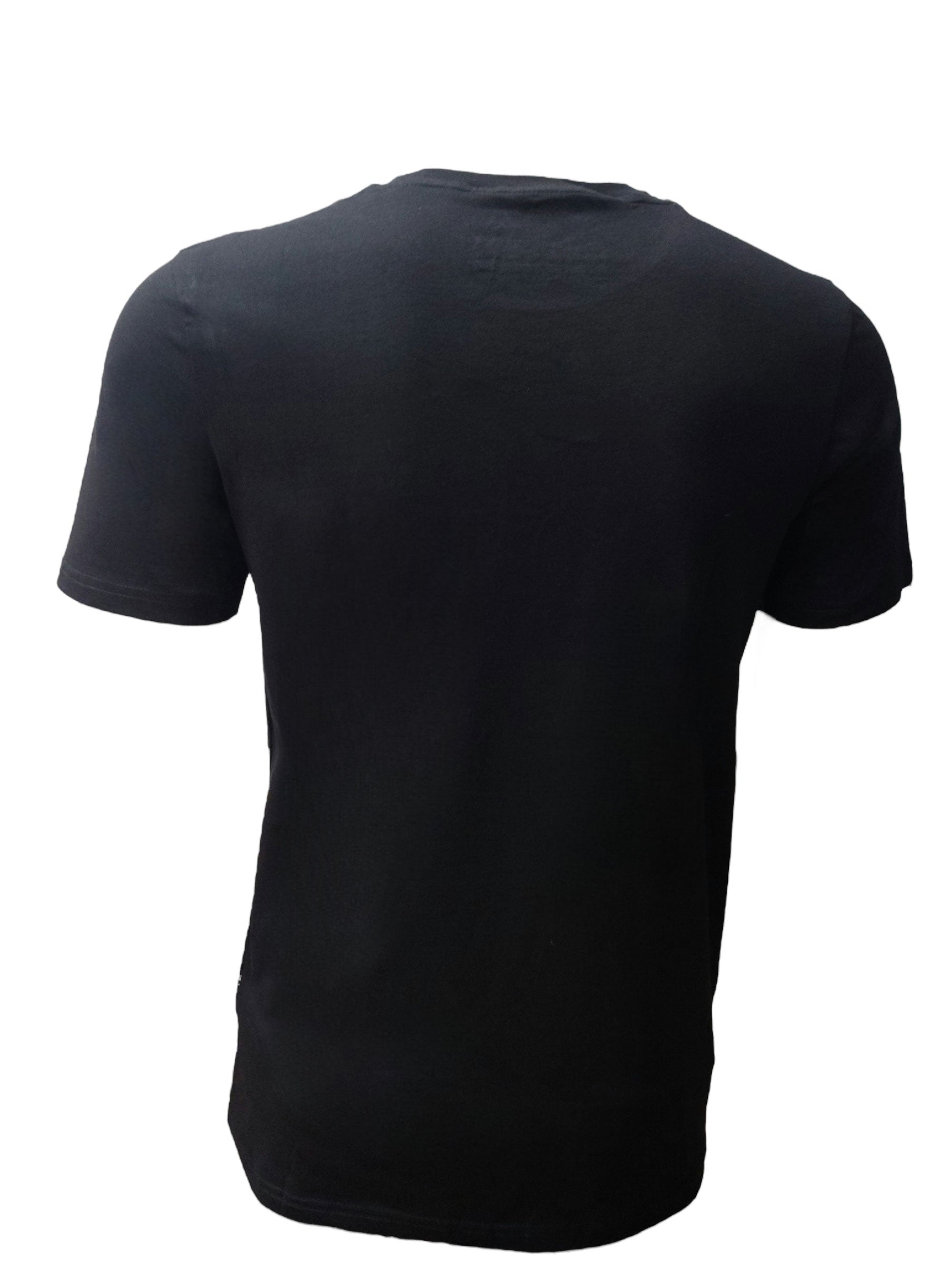 Plain black back view of HardSoda unisex cotton t-shirt